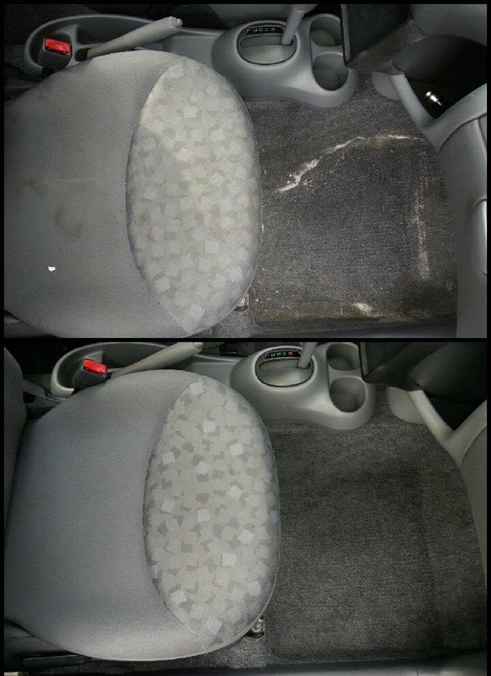 before after of carpet shampoo and salt removal