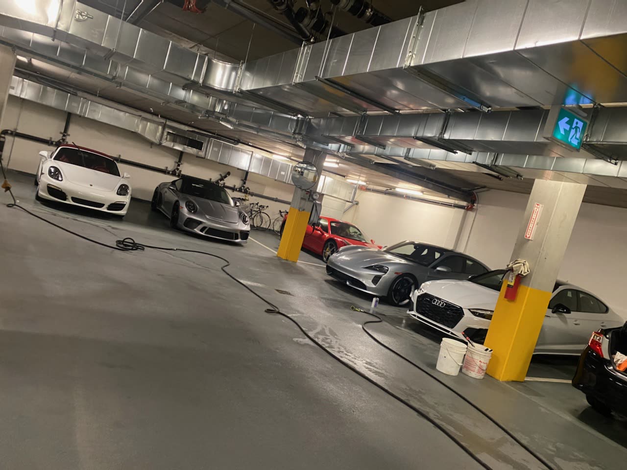mobile equipment setup while detailing sports cars and ceramic coating